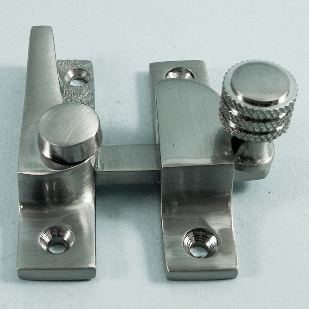 THD078N/SNP • Non-Locking • Satin Nickel • Narrow Straight Arm Knurled Knob Sash Fastener